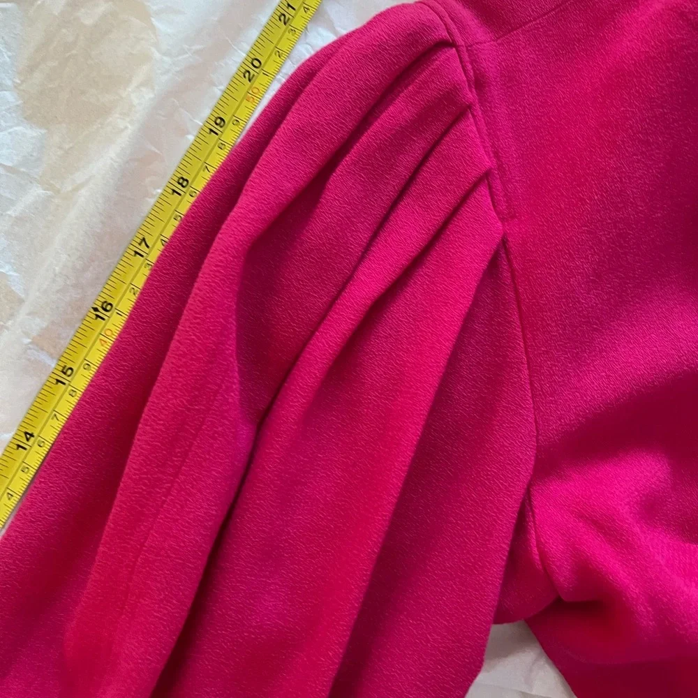 Jean Muir Studio belted statement blouse hot pink lucite belt power look 80s - Picture 7 of 13